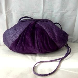Vintage Samir Suede and Leather clutch/ Crossbody